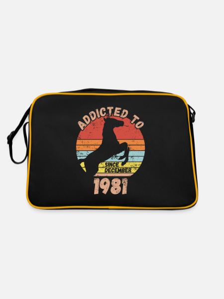 Anniversaire Équitation Décembre 1981 - Sac Retro - noir/or - Dos
