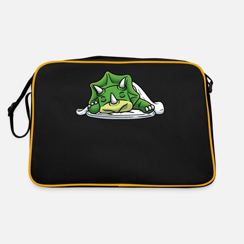 Schlafender Triceratops Dinosaurier Napping Retro Tasche