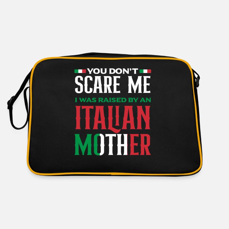 Ich Habe Eine Italienische Mutter - Retro Tasche - Schwarz/Gold