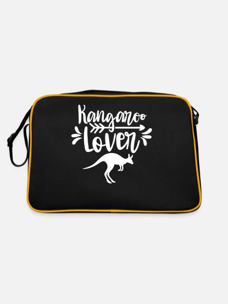 Kangaroo Lover Kangaroo Animal Australia - Retro Bag - black/gold - Back
