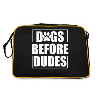 Hunde Vor Kerle - Retro Tasche - Schwarz/Gold - Hinten
