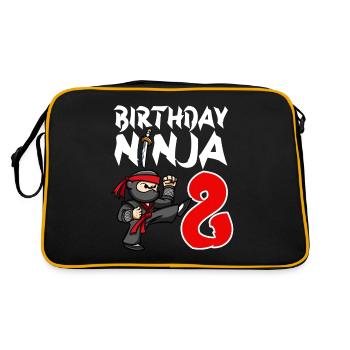 Fête d’anniversaire Ninja japonais de 8 ans Anniversaire - Sac Retro - noir/or - Dos