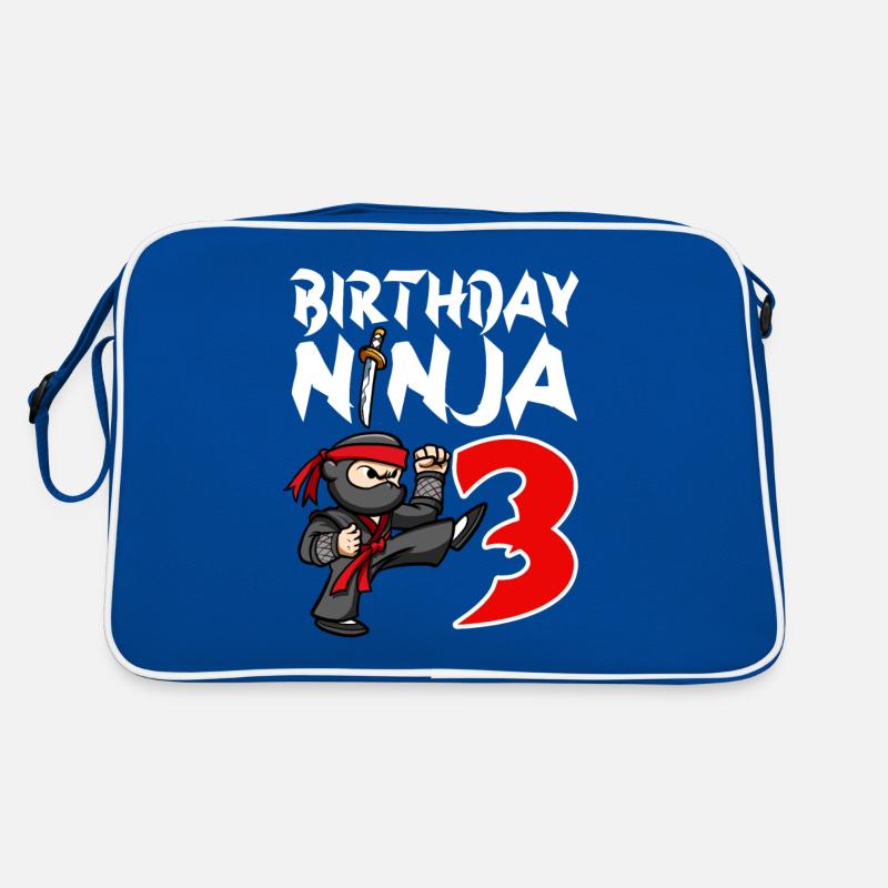 Fête d’anniversaire Ninja japonais de 3 ans Anniversaire Sac Retro
