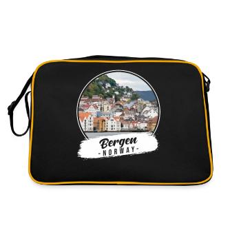 Bergen Norvège Souvenir - Sac Retro - noir/or - Dos