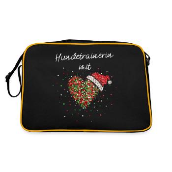 Hundetrainerin mit Herz Weihnachtsgeschenk X-Mas - Retro Tasche - Schwarz/Gold - Hinten