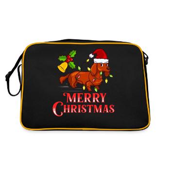 Doxie Teckel Teckel Chien Noël - Sac Retro - noir/or - Dos