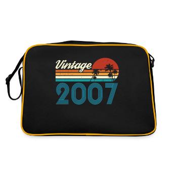 Vintage 2007 Vintage Geburtstag Retro Vintage - Retro Tasche - Schwarz/Gold - Hinten
