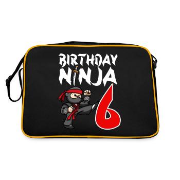 Fête d’anniversaire Ninja japonais de 6 ans Anniversaire - Sac Retro - noir/or - Dos