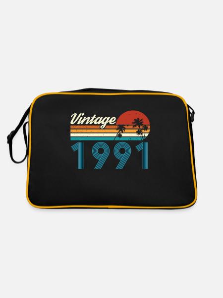 Vintage 1991 Vintage Anniversaire Rétro Vintage - Sac Retro - noir/or - Dos