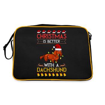 Doxie Teckel Teckel Chien Noël - Sac Retro - noir/or - Dos
