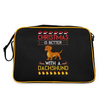 Doxie Teckel Teckel Chien Noël - Sac Retro - noir/or - Dos