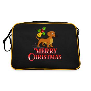 Doxie Teckel Teckel Chien Noël - Sac Retro - noir/or - Dos