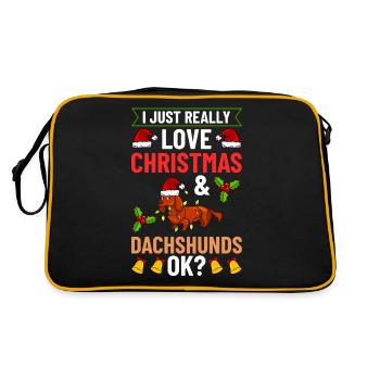 Doxie Teckel Teckel Chien Noël - Sac Retro - noir/or - Dos