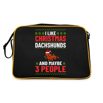 Doxie Teckel Teckel Chien Noël - Sac Retro - noir/or - Dos