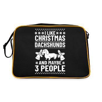 Doxie Teckel Teckel Chien Noël - Sac Retro - noir/or - Dos