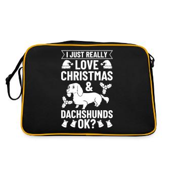 Doxie Teckel Teckel Chien Noël - Sac Retro - noir/or - Dos