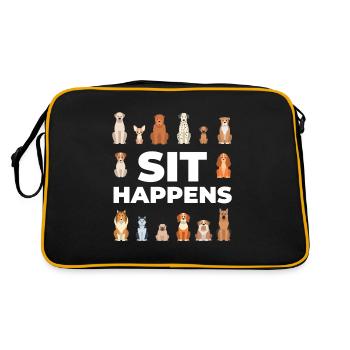 Funny Sit Happens Pet Sitting Design For - Retro Bag - black/gold - Back