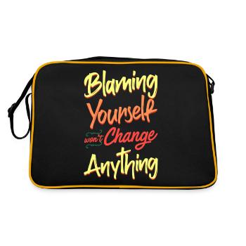 Blaming yourself doesn't change anything - Retro Bag - black/gold - Back