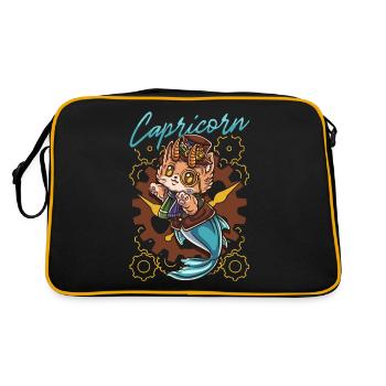 Chat steampunk capricorne zodiaque - Sac Retro - noir/or - Dos