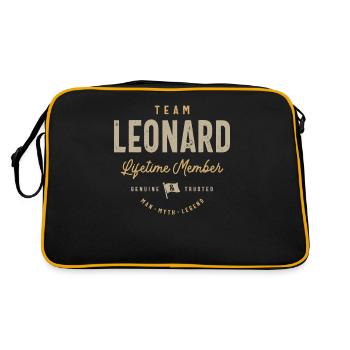 Nom personnalisé du membre à vie de l’équipe Leonard - Sac Retro - noir/or - Dos