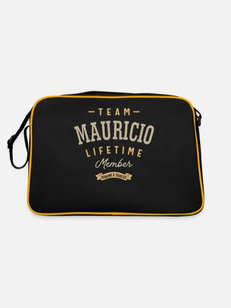 Nom personnalisé du membre à vie de l’équipe Mauricio - Sac Retro - noir/or - Dos