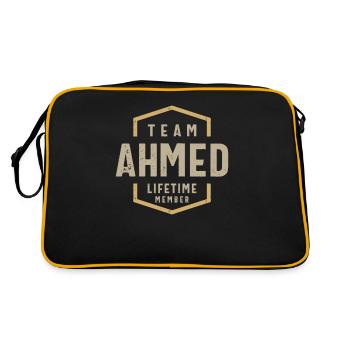 Nom personnalisé du membre à vie de l’équipe Ahmed - Sac Retro - noir/or - Dos