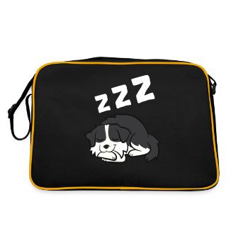 Border Collie Border Collie Dog Sleeping Border - Retro Bag - black/gold - Back