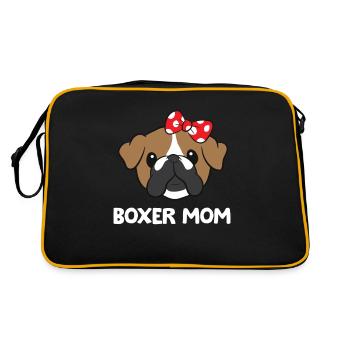 Boxer Mom Funny Boxer Dog Owner Mama - Retro Bag - black/gold - Back