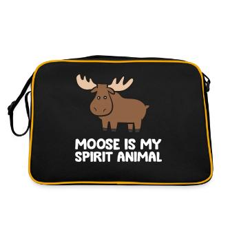 Moose Is My Spirit Animal Cute Moose - Retro Bag - black/gold - Back