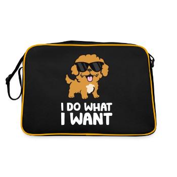 Cavoodle Dog I Do What I Want Funny Cavapoo - Retro Bag - black/gold - Back