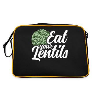 Eat Your Lentils Food Lentil Soup Lentil Lens - Retro Bag - black/gold - Back