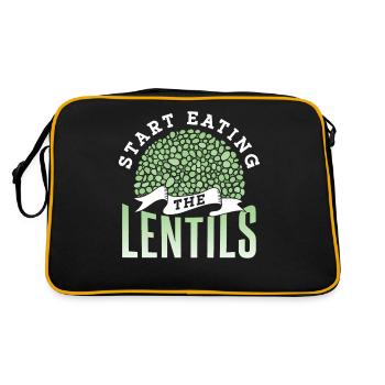 Commencez les lentilles pour manger de la soupe aux lentilles - Sac Retro - noir/or - Dos