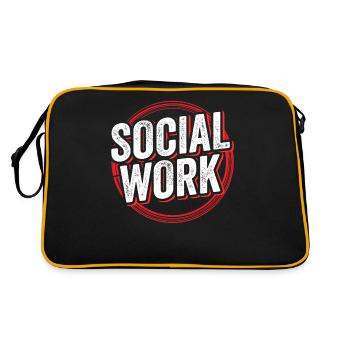 Social Work Social Worker Occupation Social Work - Retro Bag - black/gold - Back