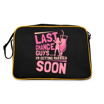 Last Chance Jungs Ich Werde Bald Heiraten Braut - Retro Tasche - Schwarz/Gold - Hinten