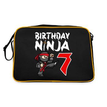 Fête d’anniversaire Ninja japonais de 7 ans Anniversaire - Sac Retro - noir/or - Dos