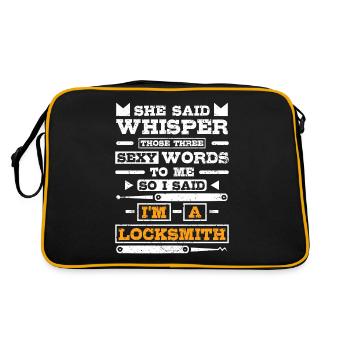 Three sexy words I'm a locksmith - Retro Bag - black/gold - Back