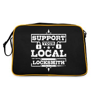 Support your local locksmith - Retro Bag - black/gold - Back