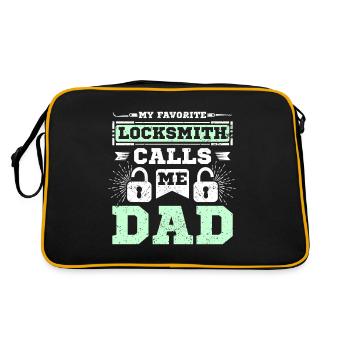 My favorite locksmith calls me dad - Retro Bag - black/gold - Back