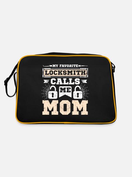 My favorite locksmith calls me mom - Retro Bag - black/gold - Back