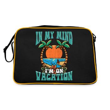 In Meinem Kopf Bin Ich Im Urlaub - Retro Tasche - Schwarz/Gold - Hinten