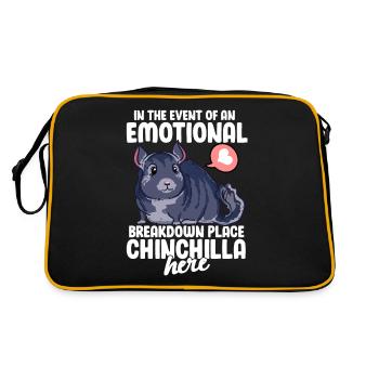 Funny Emotional Breakdown Chinchilla - Retro Bag - black/gold - Back