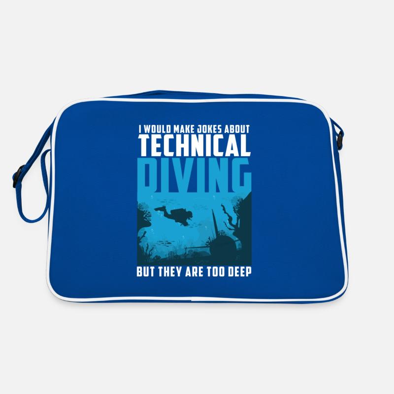 Witze über technisches Tauchen sind zu tief Funny Retro Tasche