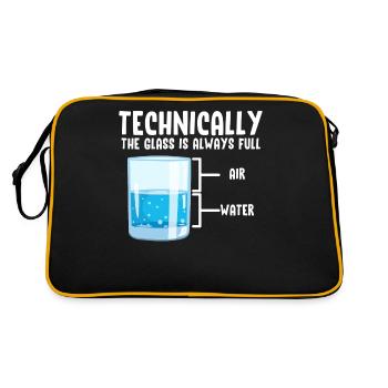 Das Glas ist immer Voll Wissenschaft - Retro Tasche - Schwarz/Gold - Hinten