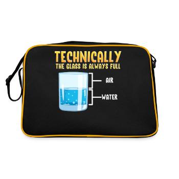 Das Glas ist immer Voll Wissenschaft - Retro Tasche - Schwarz/Gold - Hinten