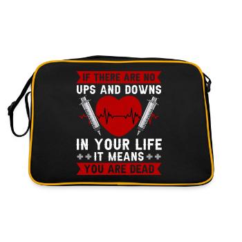 Krankenschwester Arzt Sanitäter - Retro Tasche - Schwarz/Gold - Hinten