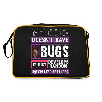 Developer My Code Has No Bugs Funny Coding - Retro Bag - black/gold - Back