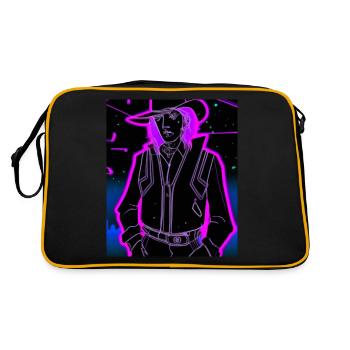 Goth Synthwave Outrun Goth Cowboy - Retro Bag - black/gold - Back