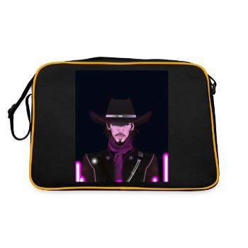 Goth Synthwave Outrun Goth Cowboy - Retro Bag - black/gold - Back