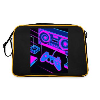 Vaporwave Aesthetic Gaming Console Controller - Retro Bag - black/gold - Back
