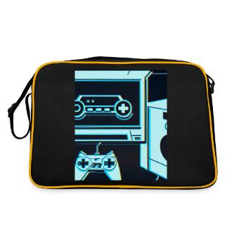 Vaporwave Aesthetic Gaming Console Controller - Retro Bag - black/gold - Back
